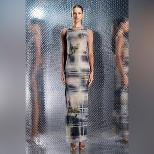 I.AM.GIA BLUE OPEN BACK BUTTERFLY MAXI DRESS - Daphnia